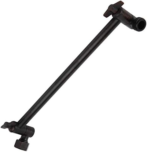 Adjustable Shower Arm by WaterPoint, 11+ Inch Oil Rubbed Bronze Finish Brass Shower Head Extension Arm
