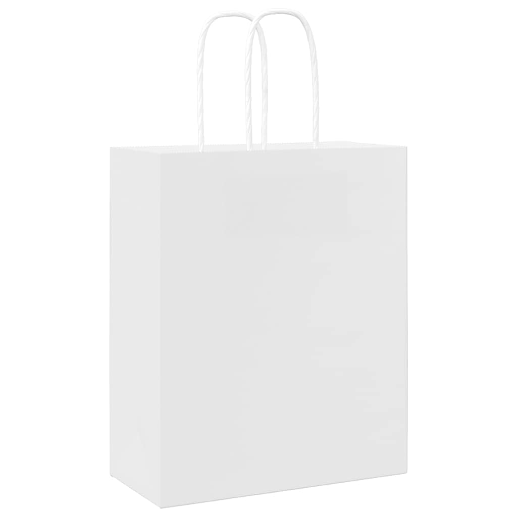 Sac en Papier Kraft Lot de 250, Sac Cadeaux Pochette Papier Sachet Kraft 250 pcs avec poignées marron 18x8x22 cm