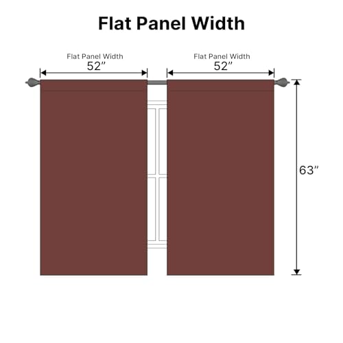 Image of H.VERSAILTEX Blackout Curtains Thermal Insulated Window Treatment Panels Room Darkening Blackout Drapes for Living Room Back Tab /Rod Pocket Bedroom Draperies (2 Panels, Rust, 52 x 63 Inch)