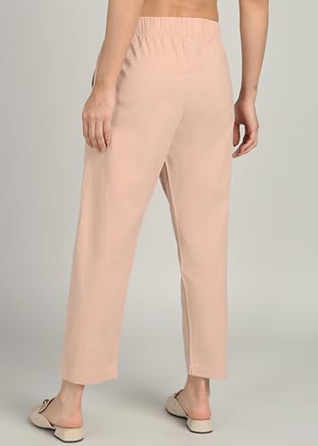 Image of Alan Jones Clothing Womens Mid Rise Cotton Relaxed Ankle Pants | 100% Cotton
