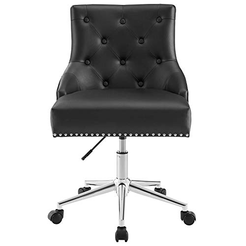 Modway Regent Tufted Button Faux Leather Swivel Office Chair With Nailhead Trim In Black #TOP3