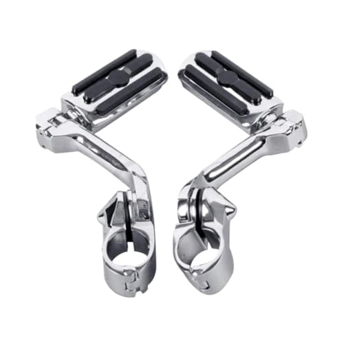 Repose-pieds d'autoroute réglables en chrome brillant pour pare-moteur