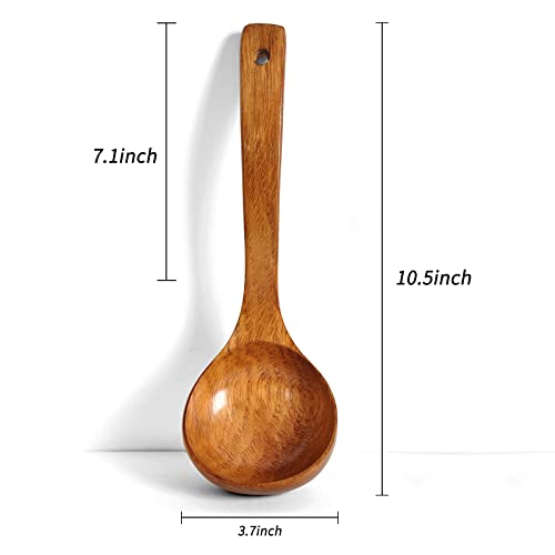 Fjnatinh A101 Wooden Ladle. Long Handle Ladle Utensils For Soup.Handmade thumb #1