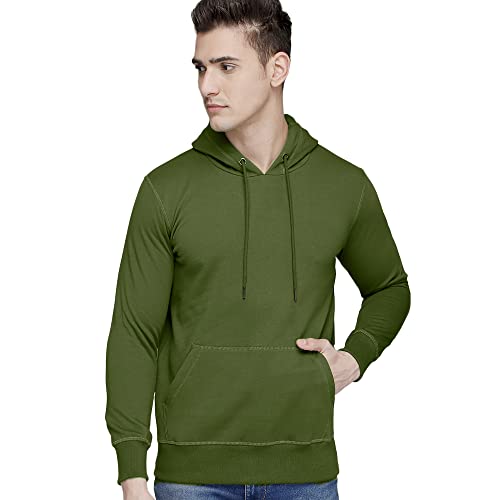Image of Free Authority Men's Full Sleeve Solid Hooded Sweatshirt