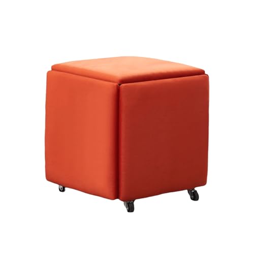 KTREZ - Taburete plegable con cubeta moderno apilable para cambiar zapatos, 5 en 1, almacenamiento otomano, multifuncional, asiento pequeño, taburete plegable, mesa de centro, mesa de centro, sofá