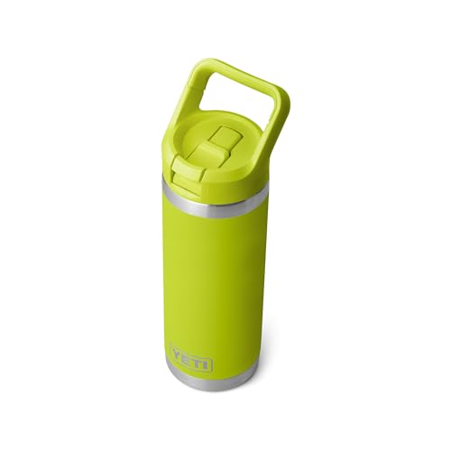 Image of YETI Rambler 18 oz Bottle, Vacuum Insulated, Stainless Steel with Straw Cap, Chartreuse
