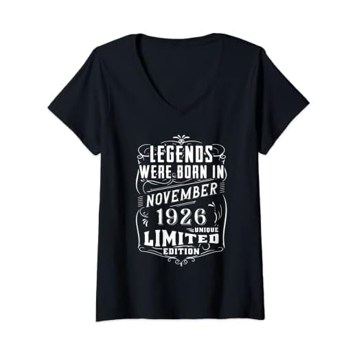 Mujer Cumpleaños Noviembre 1926 Edición Limitada Regalo Vintage Camiseta Cuello V