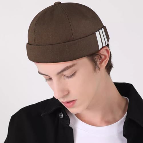 Image of Dome Brimless Hats for Women Men Beanie Docker Cap Sailor Skull Cap