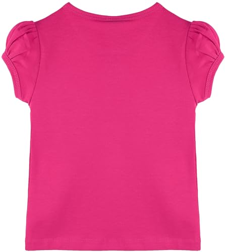 Image of Lilax Girls Short Puff Sleeve Cotton T-Shirt, Toddler & Little Girls Top | 95% Cotton Puff Sleeve Tee; Crewneck, Short Sleeve; Toddler & Girls Sizes 2T-12; for School, Play & Everyday; Machine Wash