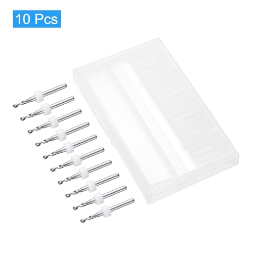 QUARKZMAN Micro Bohrer 2,45mm Wolframkarbid Drehwerkzeug Schmuck CNC Gravur Leiterplatte Mikro Bohrer 1/8 Zoll Schaft 10 Stück
