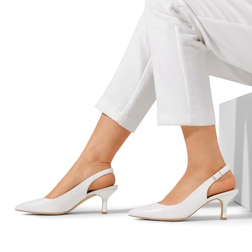 DREAM PAIRS Damen Pumps Slingback Sandalen Pumps für Damen Pointed Toe Kleid Partei Gericht Schuhe Damen Kitten Heel Hochzeit Schuhe – Bild 6