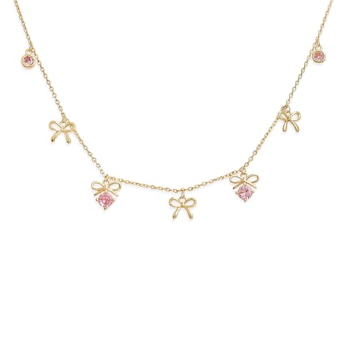 Sonateomber Dainty Gold Charm Choker Necklaces for Women, Square Emerald Heart Bow Cross Pendant Adjustable Chain Wedding Prom Jewelry Gifts