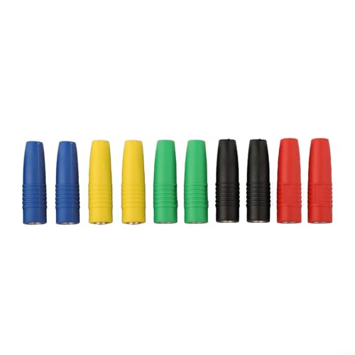 Image of Ableholy 10Pcs 4mm Insulated Banana Jack Female Receptacle Pure Copper Solder Wire Connector for Speaker Cable Lab Testing, Red(Mixed Colors)