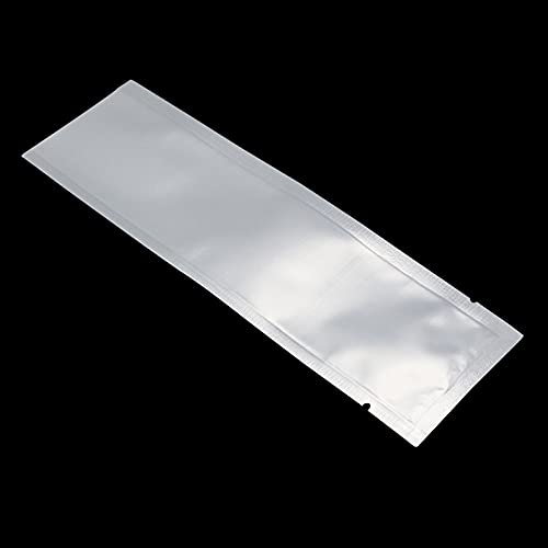 100 Pcs 2.1X7.08 Inches Clear Front Vacuum Heat Sealable Pure Foil Bag Pouch For Packaging Food Storage Aluminum Foil Package #TOP5