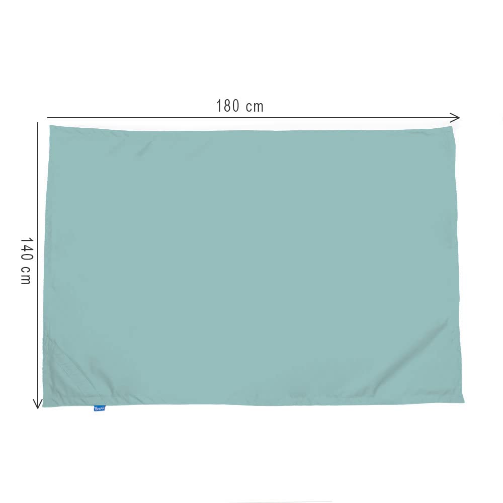 Bruni Fodera per pouf (verde menta) con fodera interna – Rivestimento per sacco a pelo rettangolare da 180 x 140 cm, XXL, per interni ed esterni, senza imbottitura