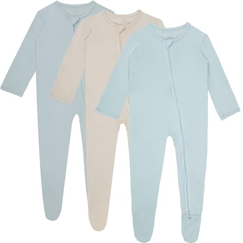 Image of Gaiibbt 3 Pcs Baby Long Sleepers Pajamas One Piece Footies Rompers