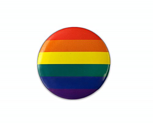 Gay Pride Rainbow Round Button Pin for Pride Parades & Marches (1 Pin)