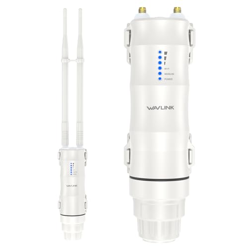 WAVLINK AC600 Dual Band Repeater für den Außenbereich, WLAN-Zugangspunkt, Repeater/Ap-Mode/Router/WISP, 2,4 GHz, 150 Mbps + 5 GHz, 433 Mbps, passives PoE-Modell, 100 m, Weiß