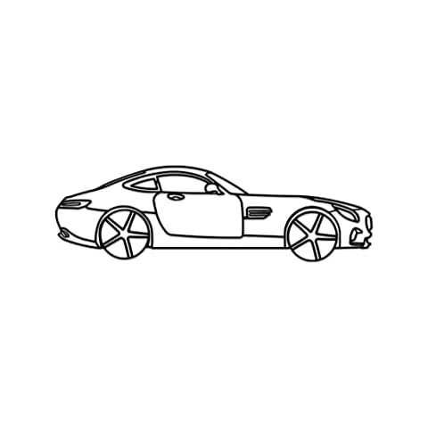 NORTH KAISER Car Metal Wall Art I Automotive Silhouette Wall Decor I Minimalist Wall Sculpture Decorations for Garage Man Cave Outdoor Bedroom (38'' x 11.4'' / 96 x 29 cm) Cover
