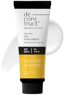 Deconstruct Face Gel Sunscreen SPF 50 + and PA+++ | Gel based sunscreen for oily, combination skin, normal skin | Broad spectrum sunscreen, No White Cast, Lightweight - 50g