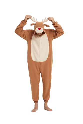 Sqlszt Deer Costume-Reindeer Onesie Adult Halloween Christmas Pajama Men S