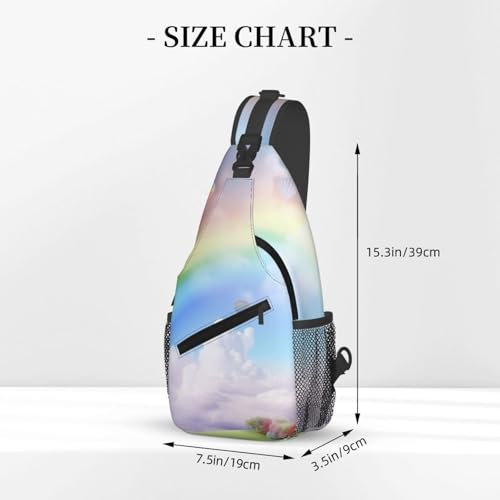 Mochila de Pecho Dreamy Rainbow Negra para Hombre y Mujer miniatura 3