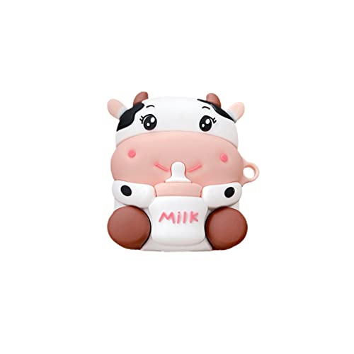 Airpods Carcasa de Silicona, Bolsa de Auriculares inalámbricos, Funda de Silicona Compatible con Airpods 1 y 2, Aplicar para Funda para Chicas Niños Mujer(Vacas) Cover