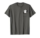 Panda Bear Peeking Out Chest Pocket Funny Tees