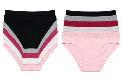 Calvin Klein Monochrome Cotton Bikini Underwear 5 Pack (Berry Blush Black Gray Mix - Large) - image 3