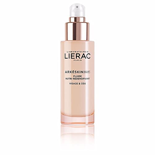 Lierac Arkeskin Fluido Viso Nutriente Ridensificante Notte per la Pelle in Menopausa, con Acido Ialuronico, Formato da 50 ml