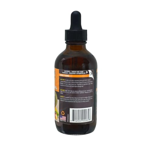 Jamaican Mango & Lime Black Castor Oil – Hair & Scalp Oil for Locs, Braids, Twists & Natural Hair – Strengthens, Moisturizes & Promotes Hair Growth (4oz (Pack of 1), Mango Papaya)