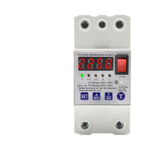 Disjoncteur à reconnexion automatique 63A triphasé monophasé relais protection surtension fuite