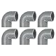 QUARKZMAN 20mm 4 Stück PVC 90 Grad Winkel Rohrverbinder, Reduzierverbinder Reduzierstück Rohrverschraubung Rohrkupplung Adapter für Garten Bauernhof Bewässerung Wasserrohr Armaturen, Grau