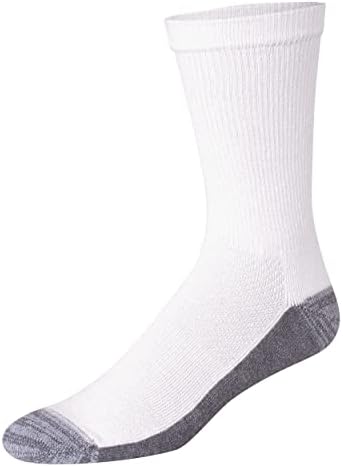 Hanes Men's X-Temp Big and Tall Crew Socks (Pack of 12), White