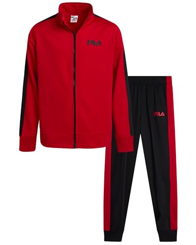 Recopilación de Chándales para Niño disponible en línea para comprar. 46 Fila Chándal Para Niño - Chamarra De 2 Piezas De Rendimiento Atlético De Tricot Con Cremallera Completa Y Jogger Pantalones De Chándal Para Niños, 10-12 Racing Rojo