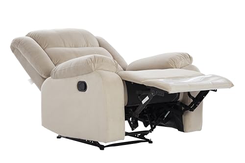 Image of Urban living - Illinois Single Seater Fabric Manual Recliner | 1 Seater Sofa | Single Sofa Recliner | 1 Seater Chair Sofa | 1 Year Warranty | Beige