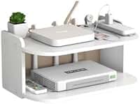 Prateleira MDF para Roteador, Modem, TV e Video Game | Suporte de Parede Invisível Branco Premium