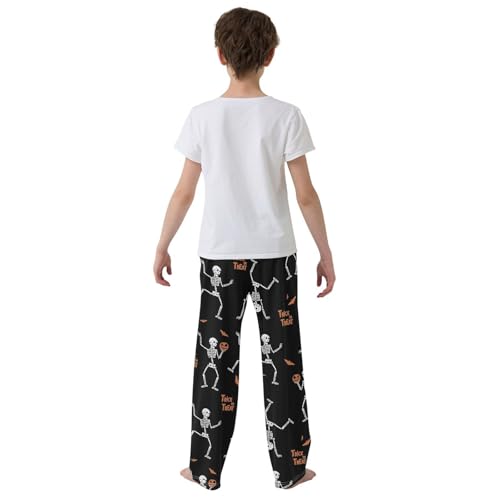 ZZXXB Skull Trick Or Treat Boys Long Pants Soft Trousers Elastic Waist Kids Lounge Bottoms with Pockets S-XL3