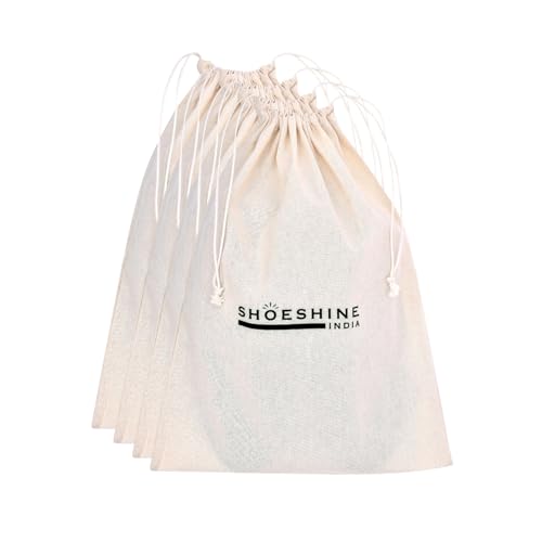 Image of Premium Cotton Shoe Bags - 4 Pcs Large Travel Footwear Storage Pouch