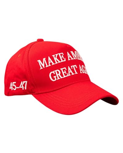 TPZORJX Trump 2024 Mütze 45-47 MAGA Hat Make America Great Again Donald Trump Stickerei Slogan mit USA-Flagge verstellbare Baseballkappe