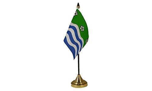 Pack Of 3 Cumberland Cumbria Cumbrian Desktop Table Centrepiece Flag Flags With Gold Bases Ideal For Party Conferences Office Display