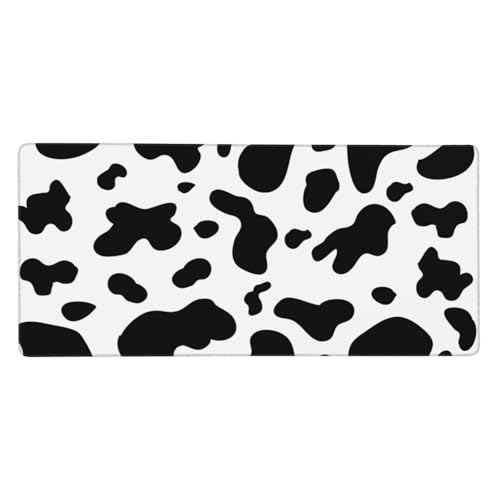 Tapis de souris grand format taches de vache 40x90 cm avec base caoutchouc