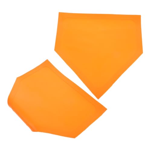Hemoton 2Pcs Portable Baseball Home Plate Training Tool for Pitching Practice Durable Marking Plates for Gym Teachers Skill Camps for Backyard Batting Softball Training