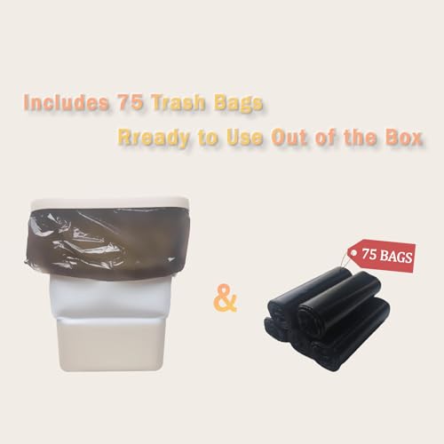 Image of Collapsible Trash Can with Lid for Car, 1.6 Gallon Waterproof, Multipurpose Trash Bin for Car, Camping, Home, Office, Includes 75 Trash Bags
