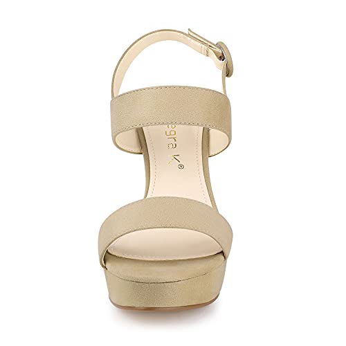 Image of Allegra K Women's Slingback Platform Heels Chunky High Heel Sandals