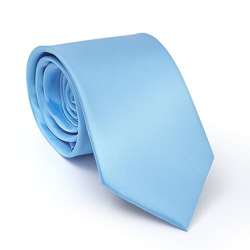 Image of Men's Classic Satin 3.15 inch Soild Color Necktie Wedding Business Tie & Gift Box