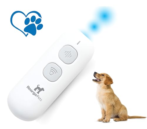 Roarga Pets Antiladridos Perros - Ahuyentadores de Perros Portátil - SIN Dolor - Largo Alcance 10 Metros. Cómodo. Dispositivo ultrasonidos Perros Todos tamaños (suyo o vecinos)