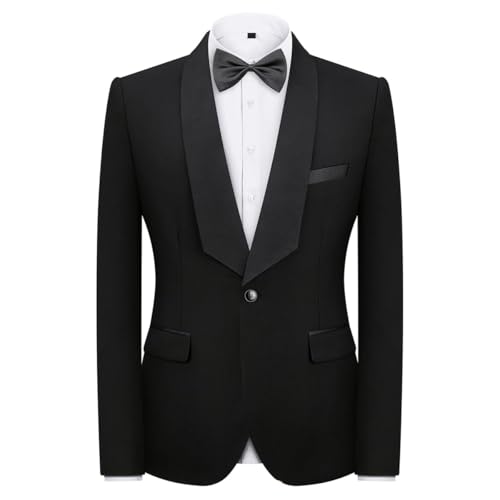 KUDMOL Mens Suit 3 Piece Tuxedo One Button Blazer Vest Trousers Sets for Wedding Party Prom - Image 3