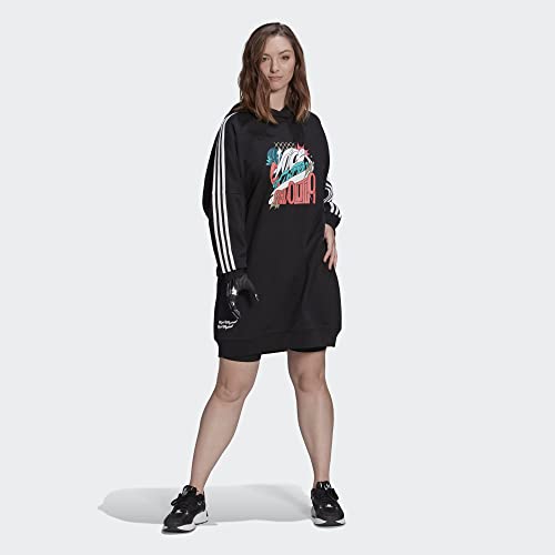 adidas Originals Womens Always Original Sweatshirt Dress with Hood, Black2
