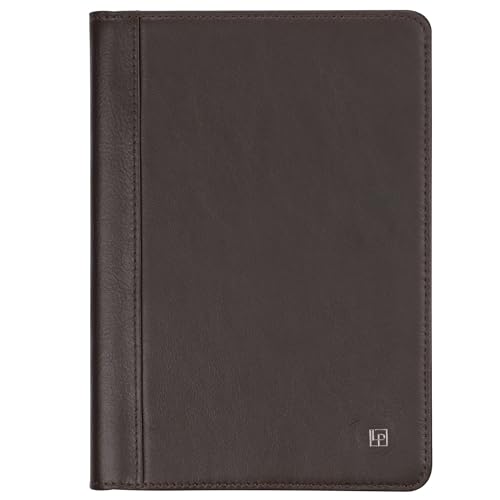 Leatherpress Cuaderno de cuero recargable, papel grueso de 120 g/m², 160 páginas, (8.6 x 6.1 x 0.8 pulgadas), cuero africano de grano completo, colección Heritage, rojo fígaro, punteado